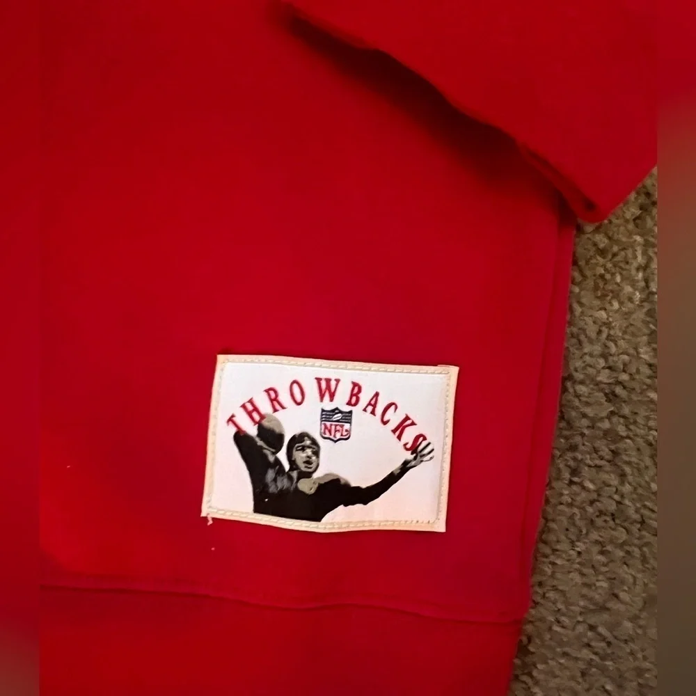 MITCHELL & NESS - Mens Red NFL There & Back Fleece Crew Neck Sweathirt - Size XL - Picture 10 of 12